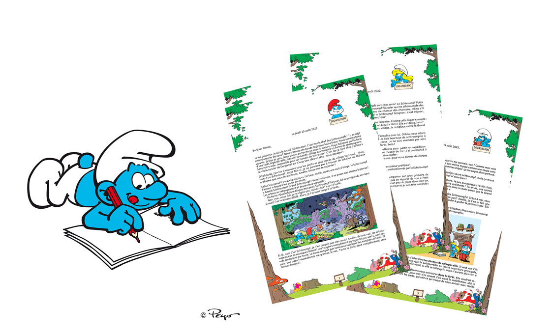 Histoire interactive par courrier Schtroumpg