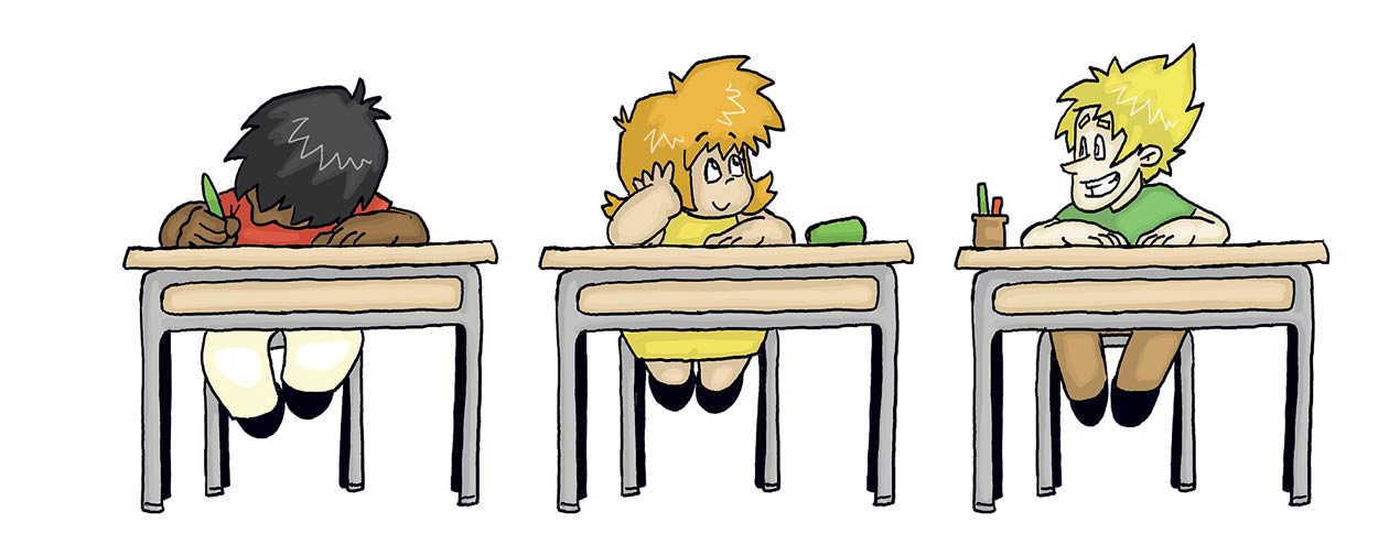 Personnages d'Epopia dans une classe